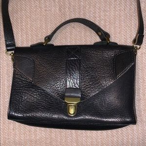 Madewell black leather cross body purse